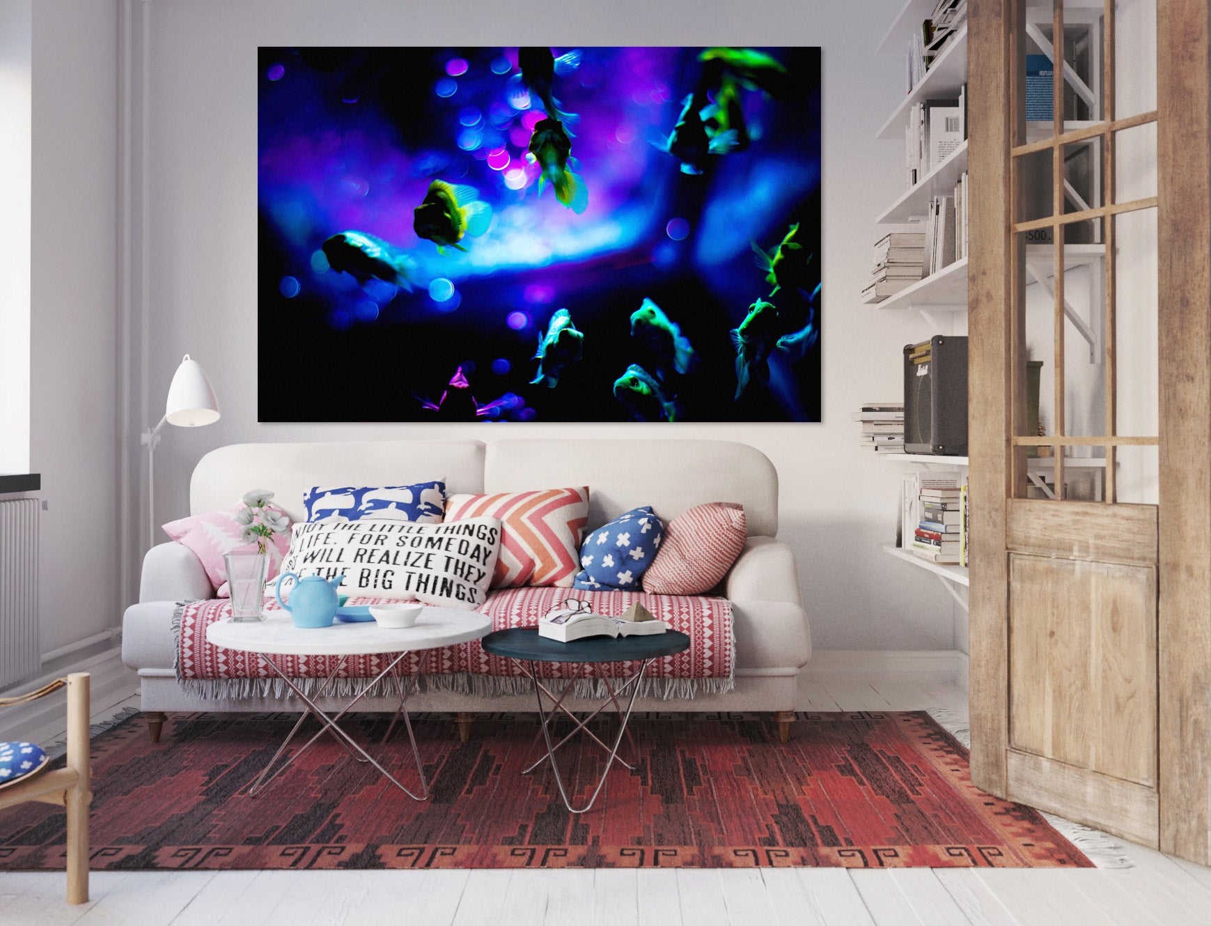 3D Blue Rays 012 Noirblanc777 Wall Sticker