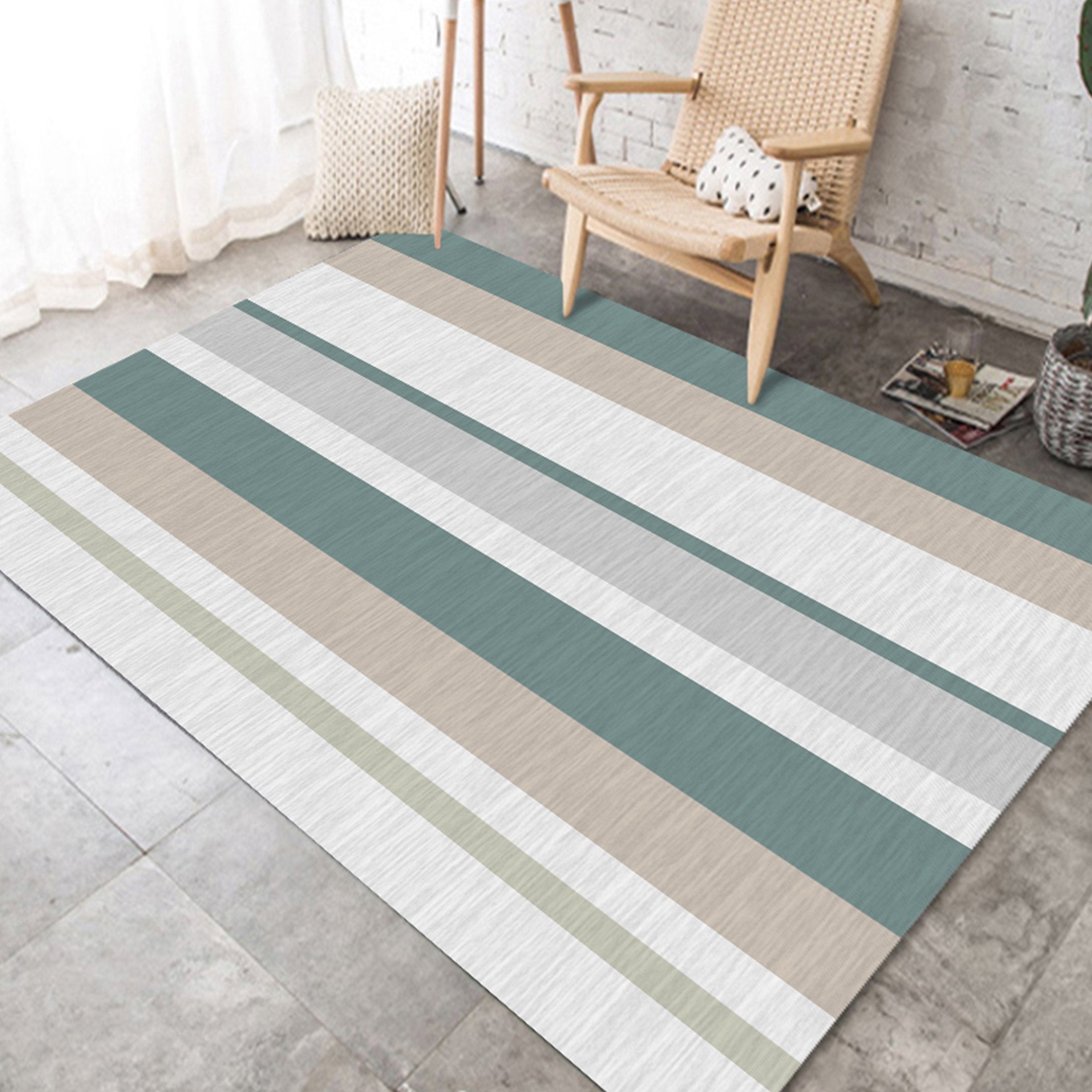 3D Color Stripe WG263 Non Slip Rug Mat Mat AJ Creativity Home