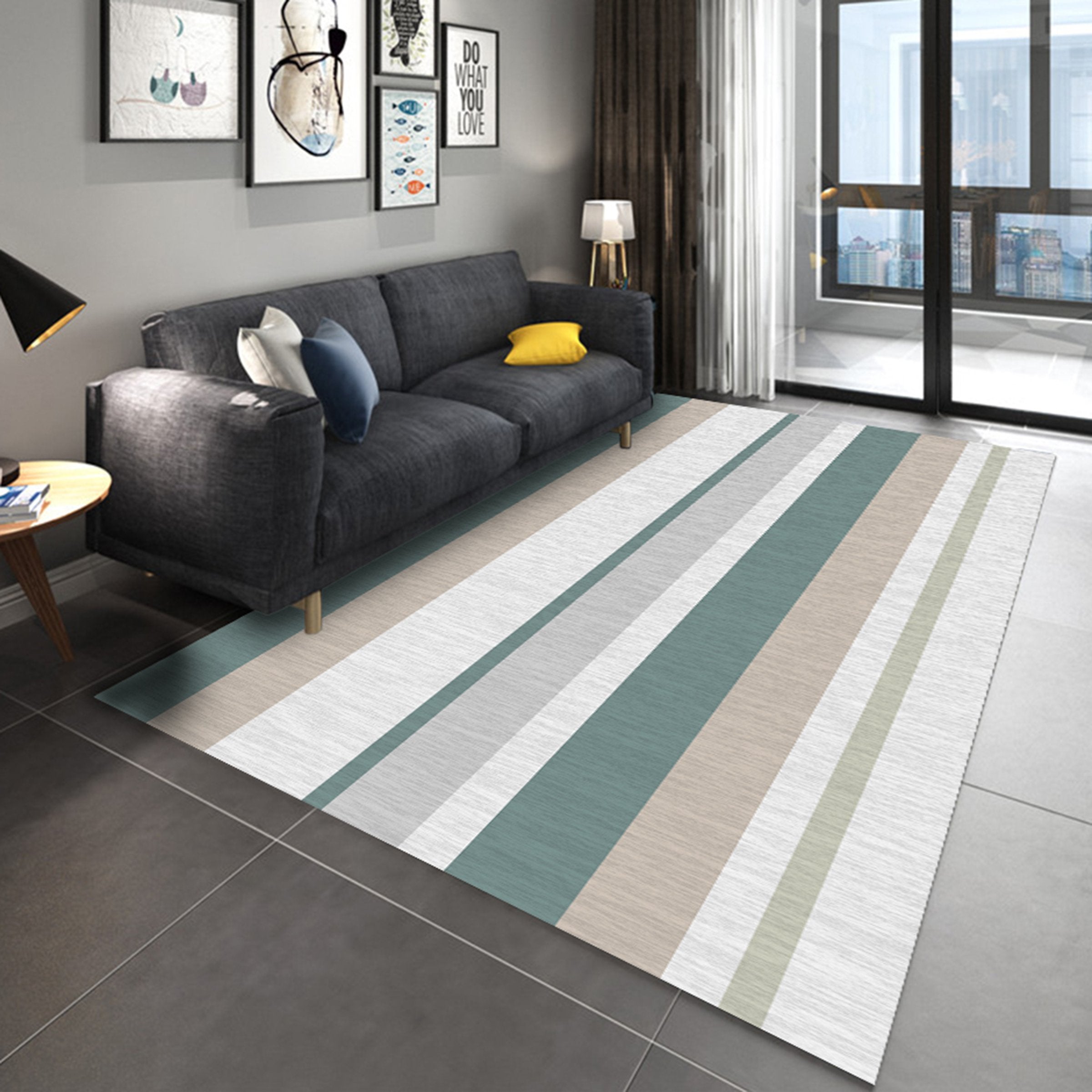 3D Color Stripe WG263 Non Slip Rug Mat Mat AJ Creativity Home