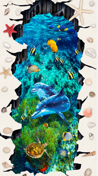 3D Sea World Floor Mural Wallpaper AJ Wallpaper 2