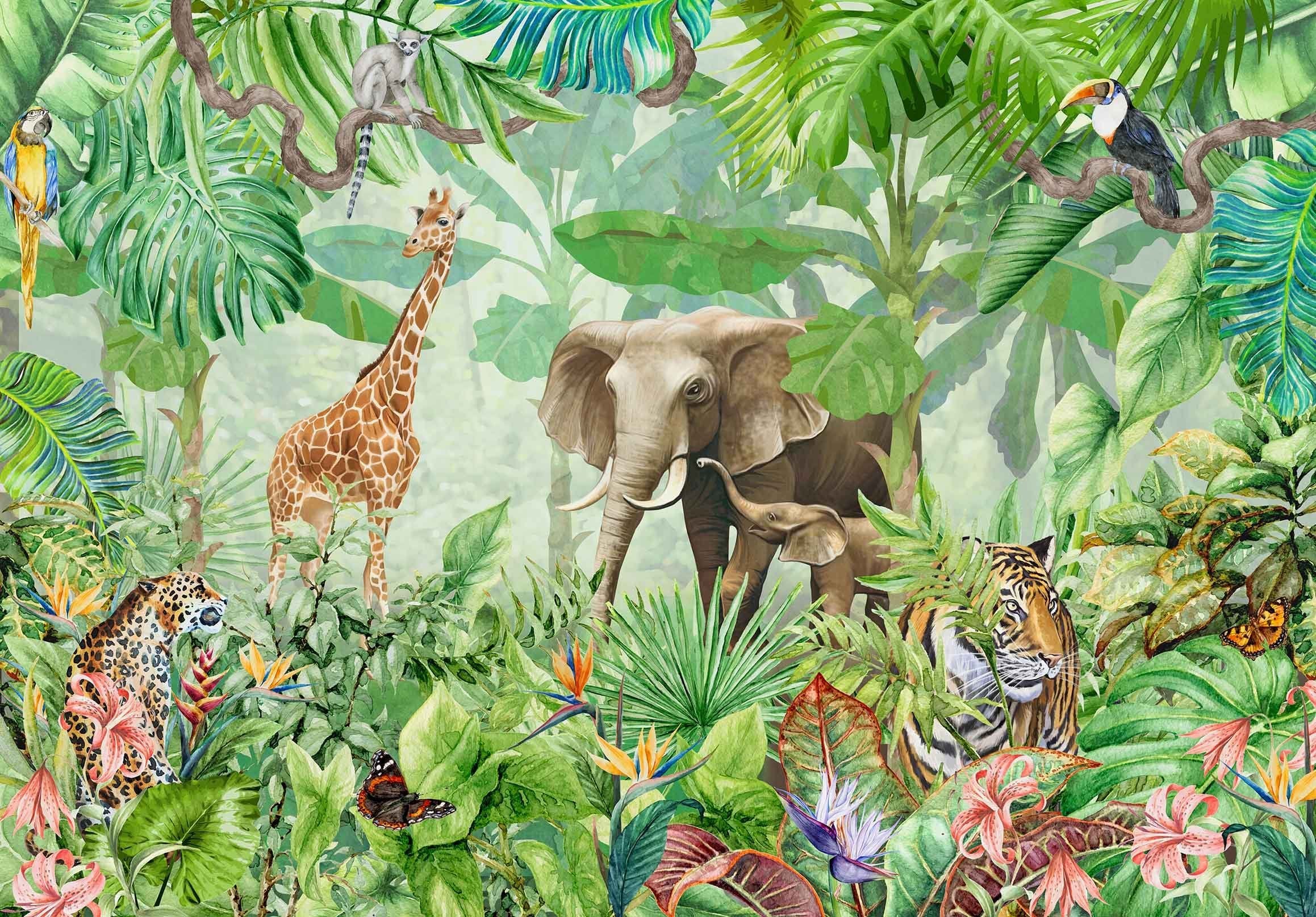 3D Hand Drawn Animals 129 Shower Curtain 3D Shower Curtain AJ Creativity Home