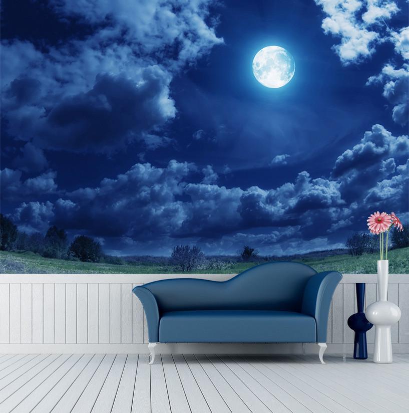 3D Bright Moon Sky 239 Wallpaper AJ Wallpaper