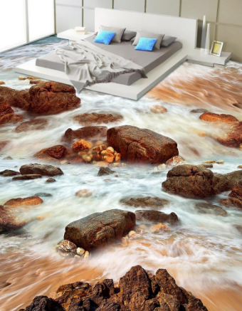 3D Rocks 123 Floor Mural Wallpaper AJ Wallpaper 2