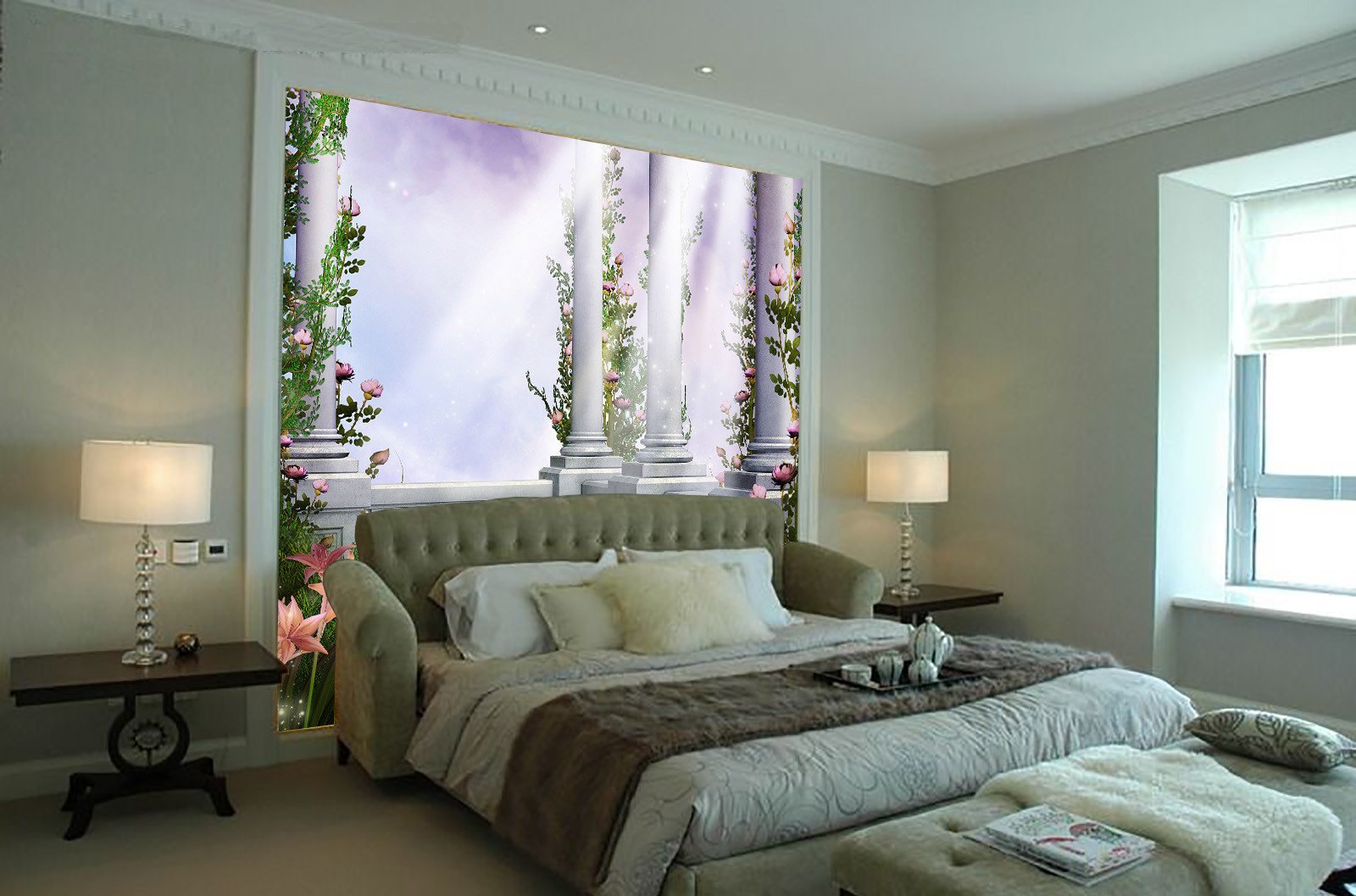 Flowers And Pillars Wallpaper AJ Wallpaper