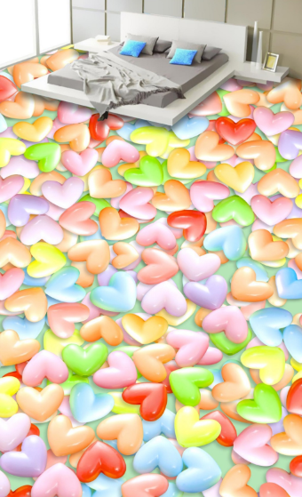 3D Colorful Hearts 3176 Floor Mural Wallpaper AJ Wallpaper 2