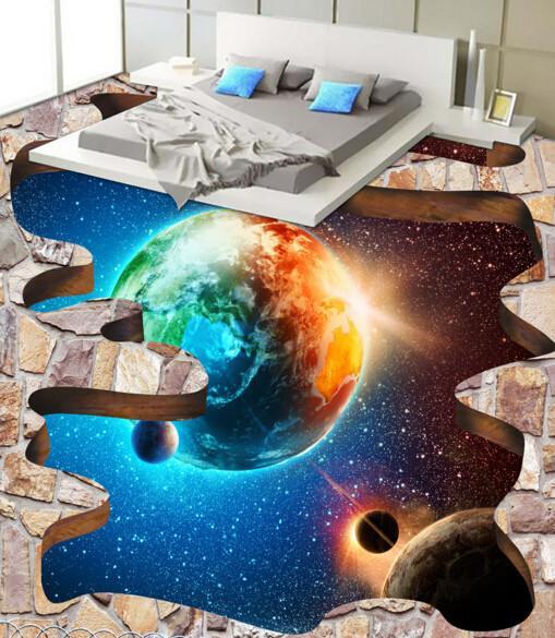 3D Bright Universe Floor Mural Wallpaper AJ Wallpaper 2