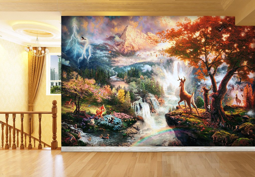 3D Maple Forest Deer 653 Wallpaper AJ Wallpaper