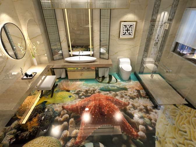 3D Starfish 038 Floor Mural Wallpaper AJ Wallpaper 2