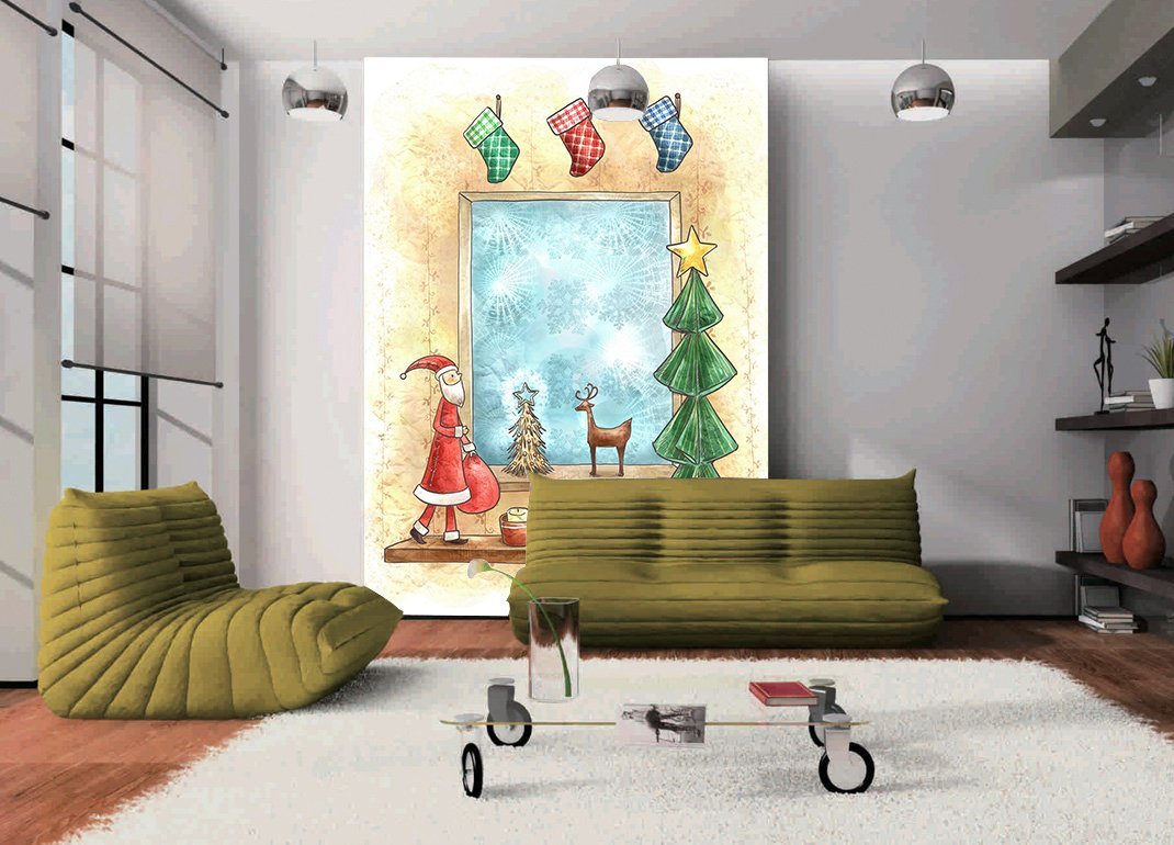 3D Stockings Deer 189 Wallpaper AJ Wallpaper