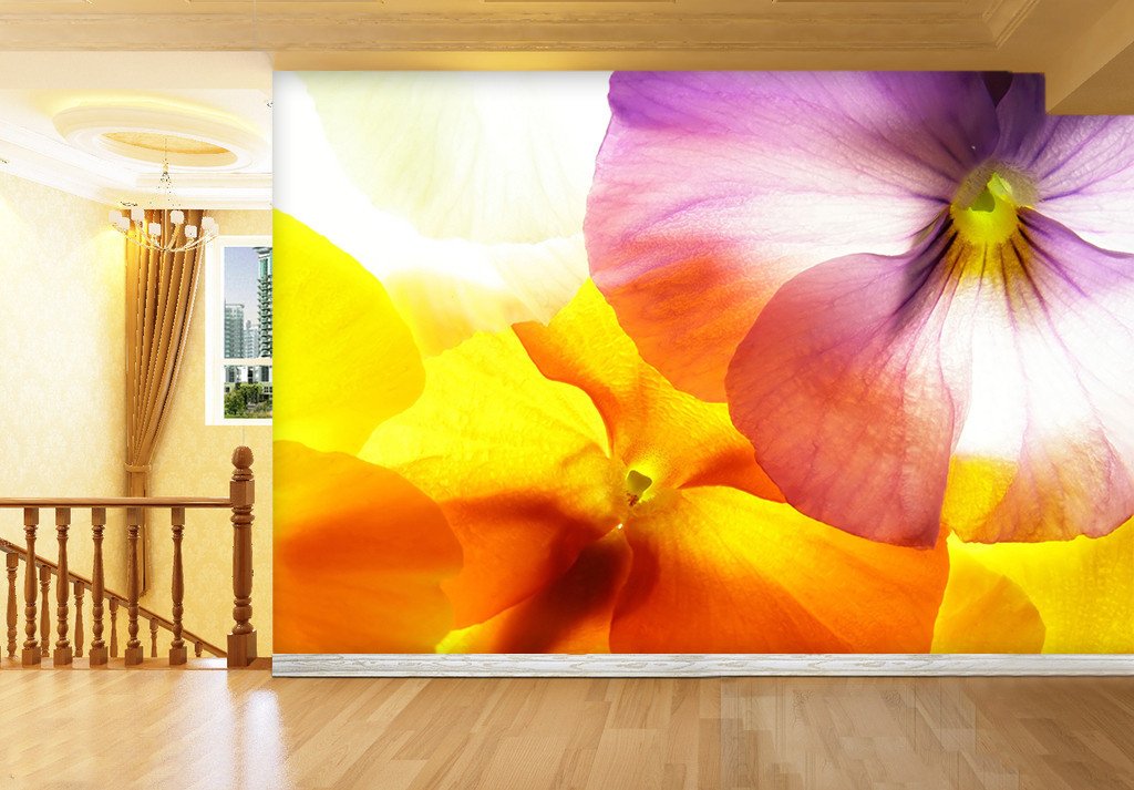 3D Purple Orange Petal 8 Wallpaper AJ Wallpaper