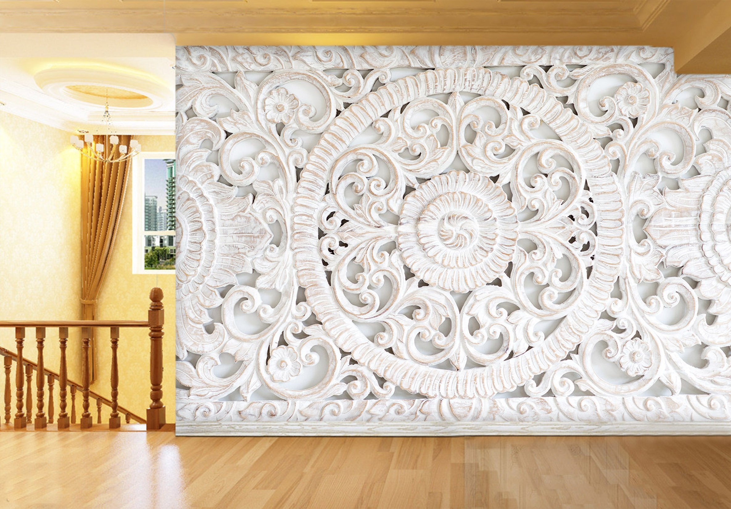 3D Round Flower Pattern 186 Wallpaper AJ Wallpaper