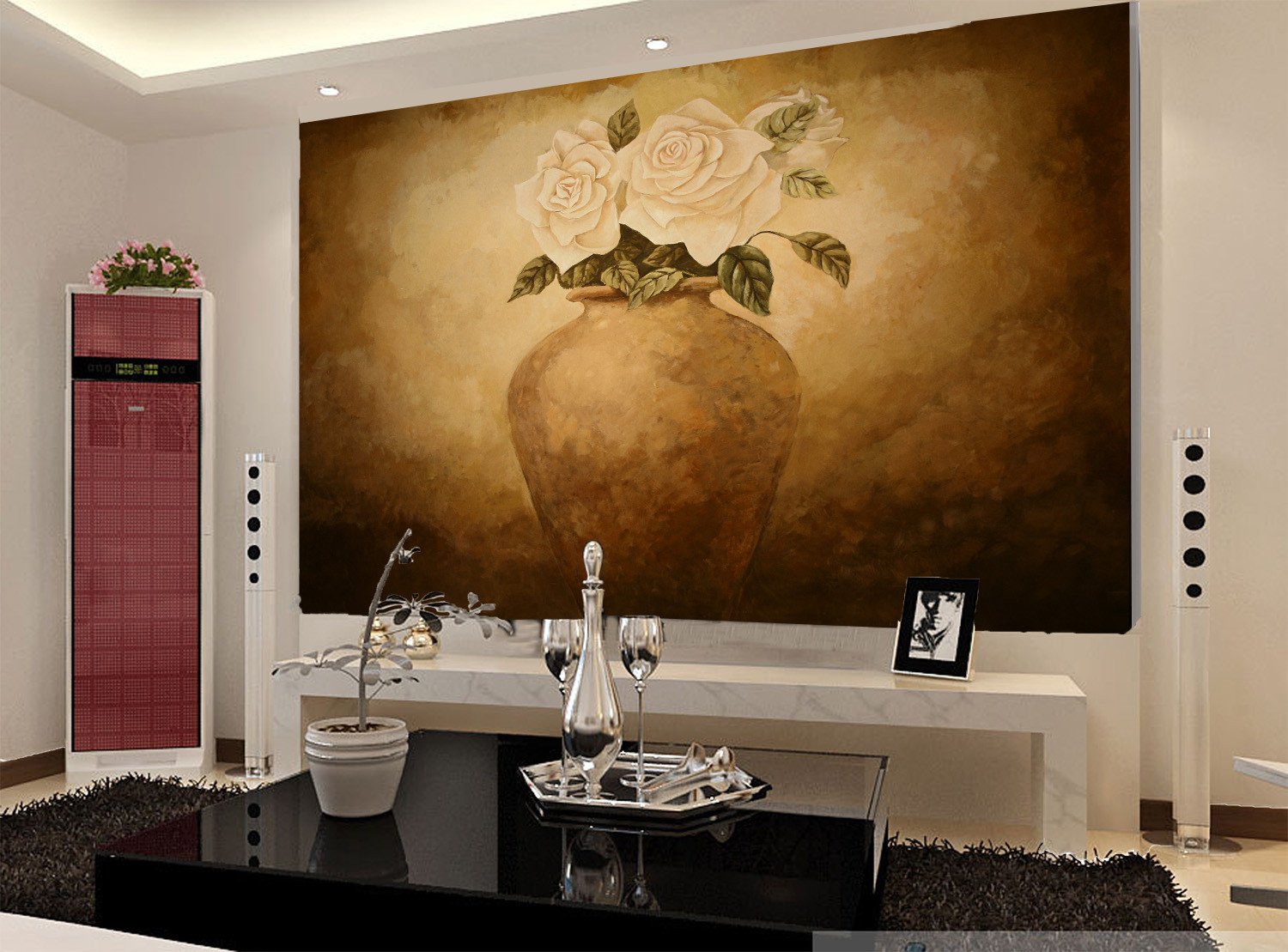 Elegant Flowers Vase Wallpaper AJ Wallpaper