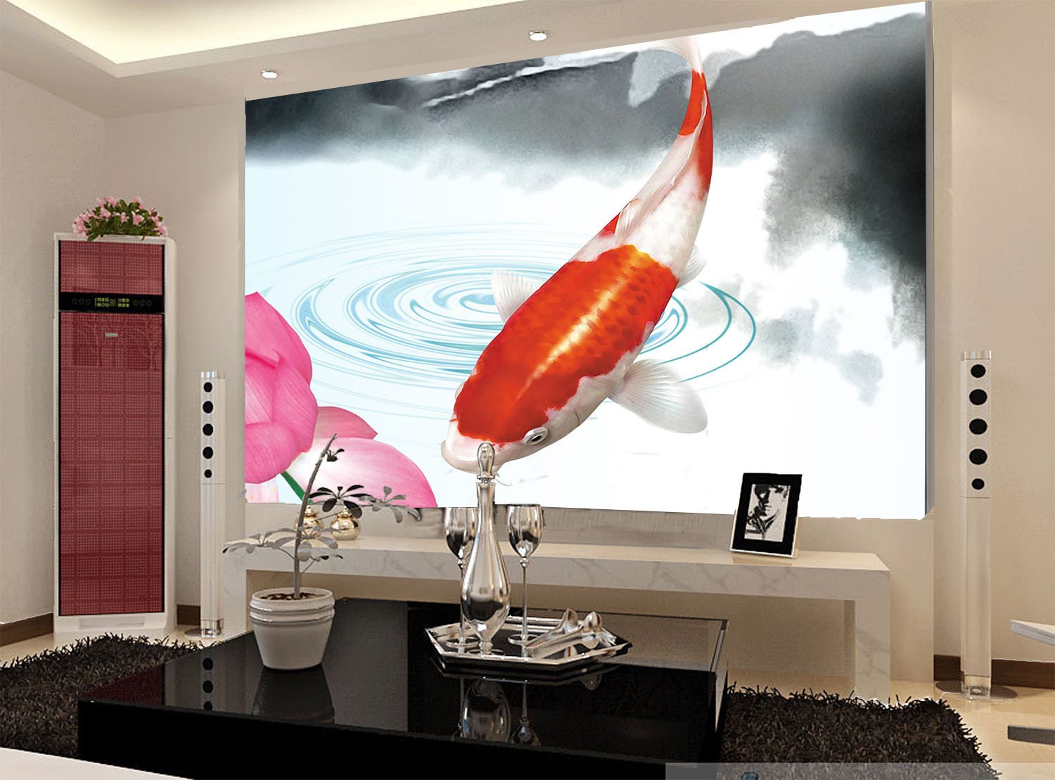 Fish And Lotus Wallpaper AJ Wallpaper