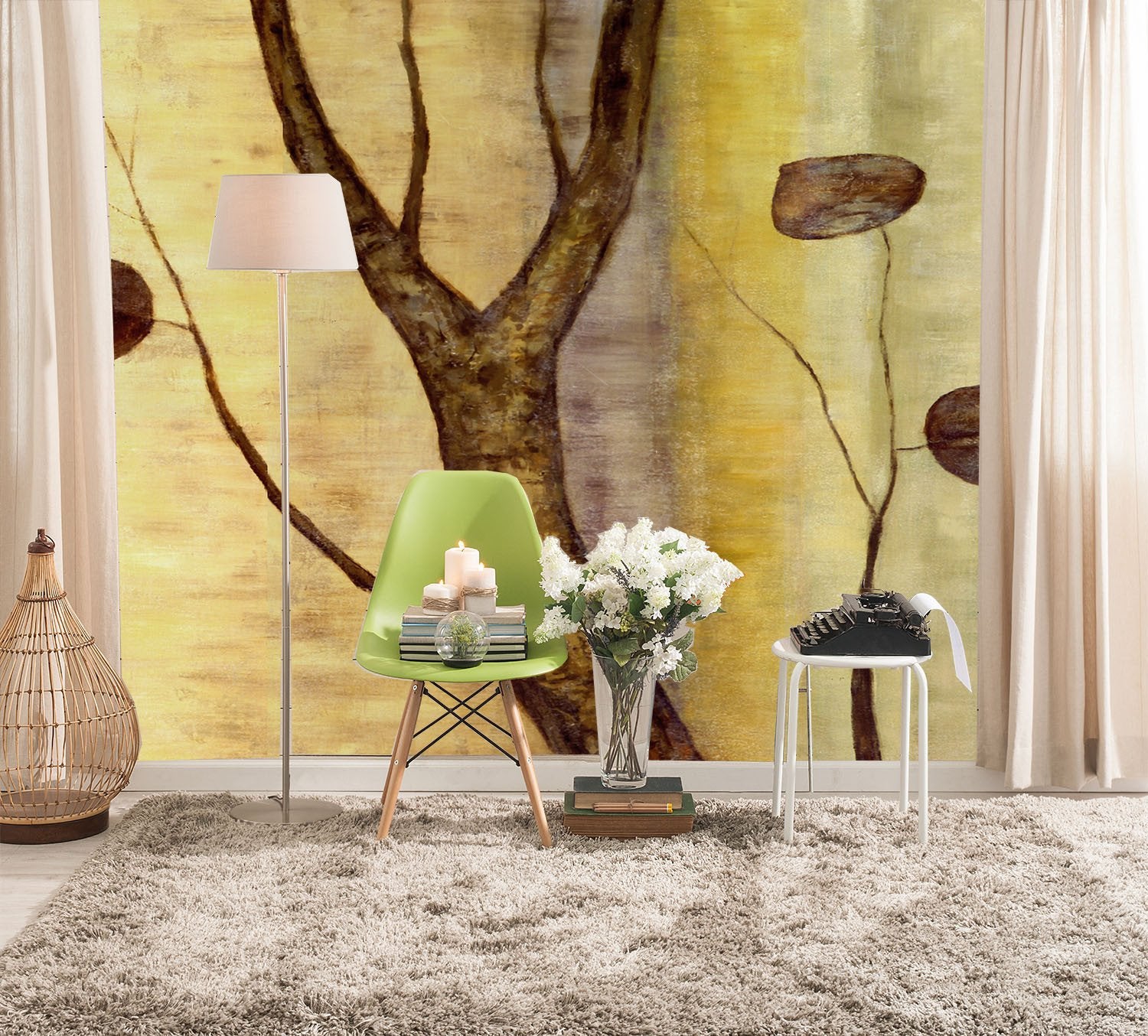 Oil Painting Branches Wallpaper AJ Wallpaper