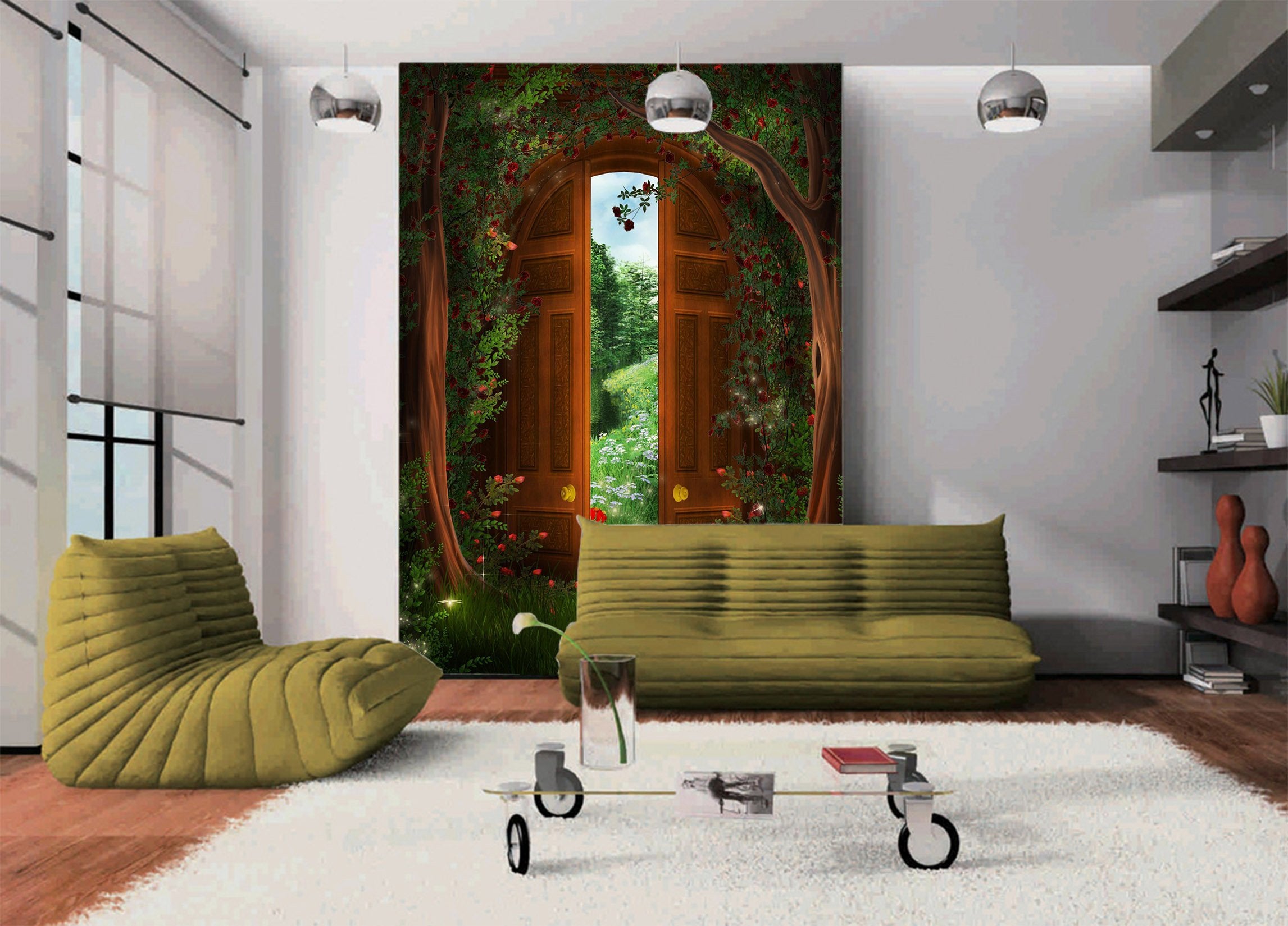 3D Door Flower 793 Wallpaper AJ Wallpaper