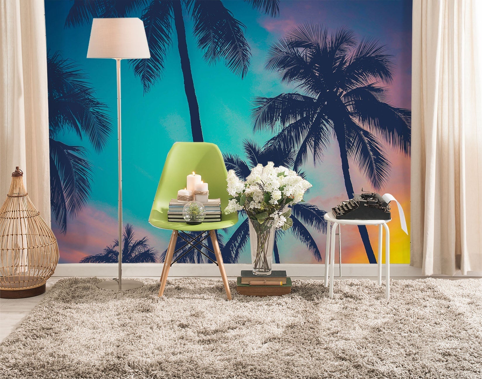 3D Coconut Tree 118 Wall Murals Wallpaper AJ Wallpaper 2