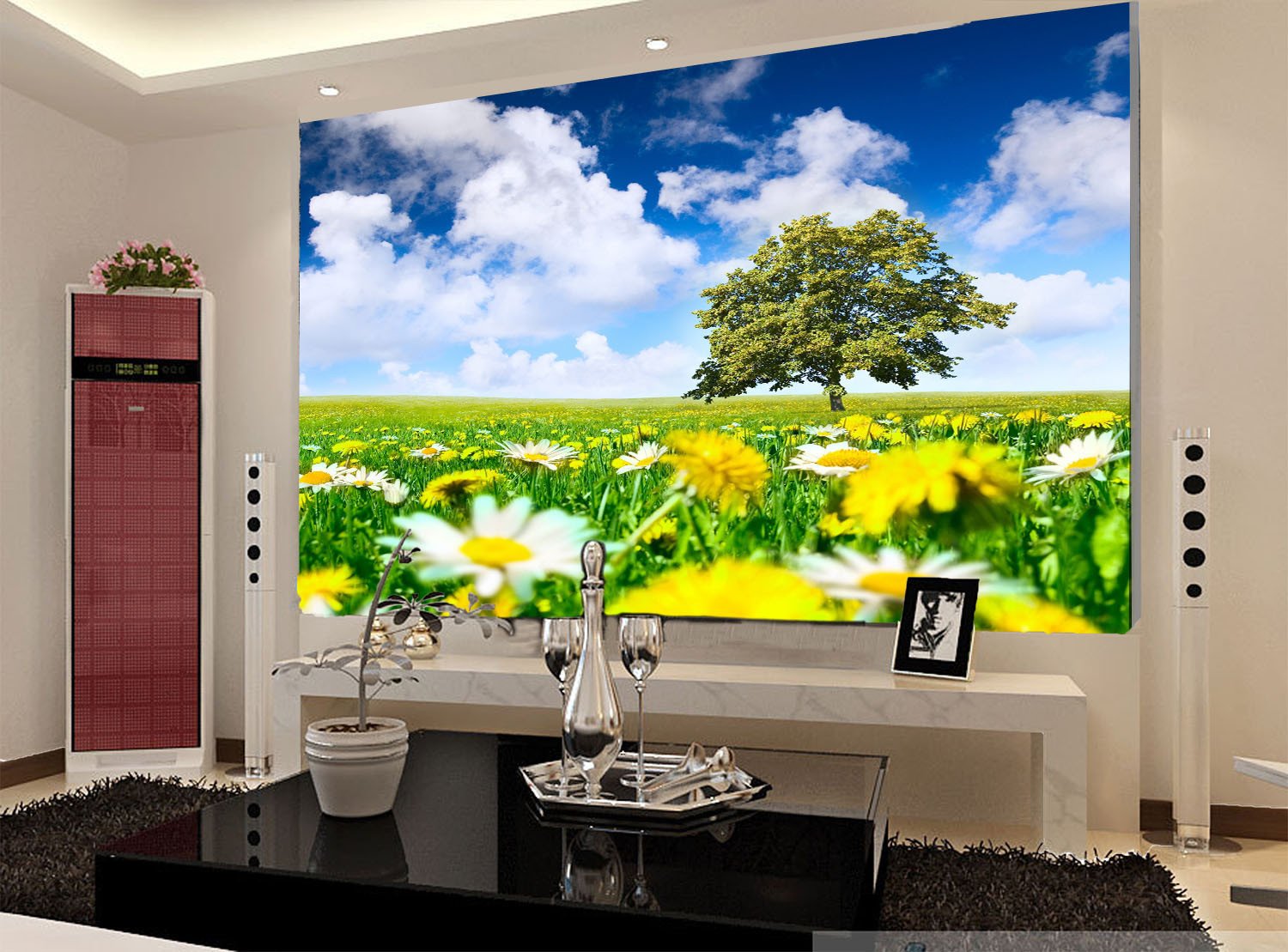 Colored Flowers Field Wallpaper AJ Wallpaper