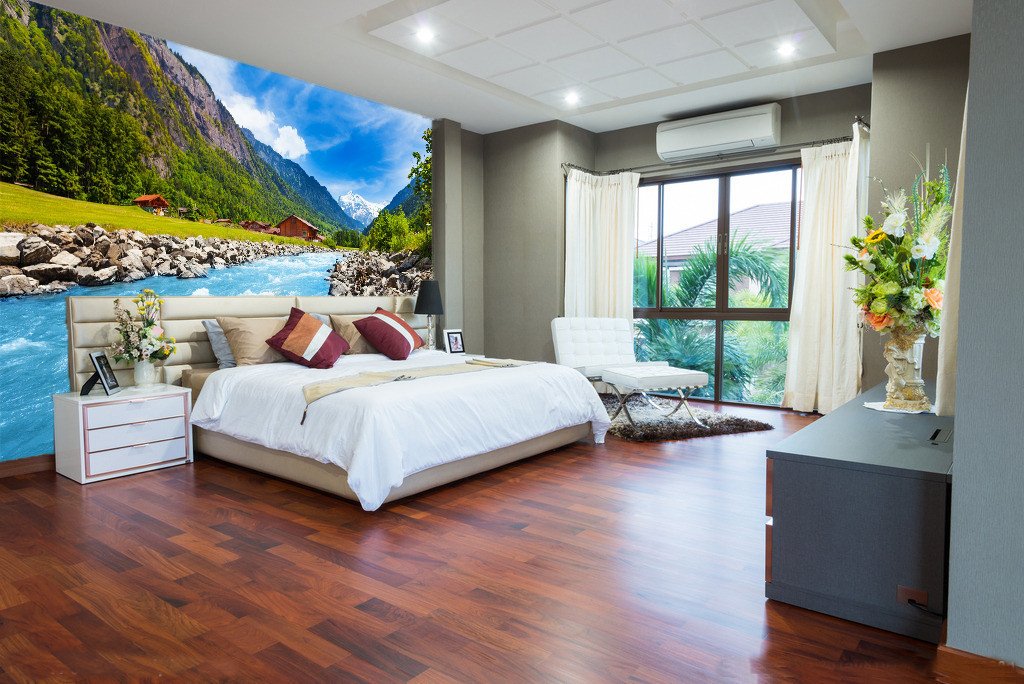 3D River Stone Mountain 647 Wallpaper AJ Wallpaper