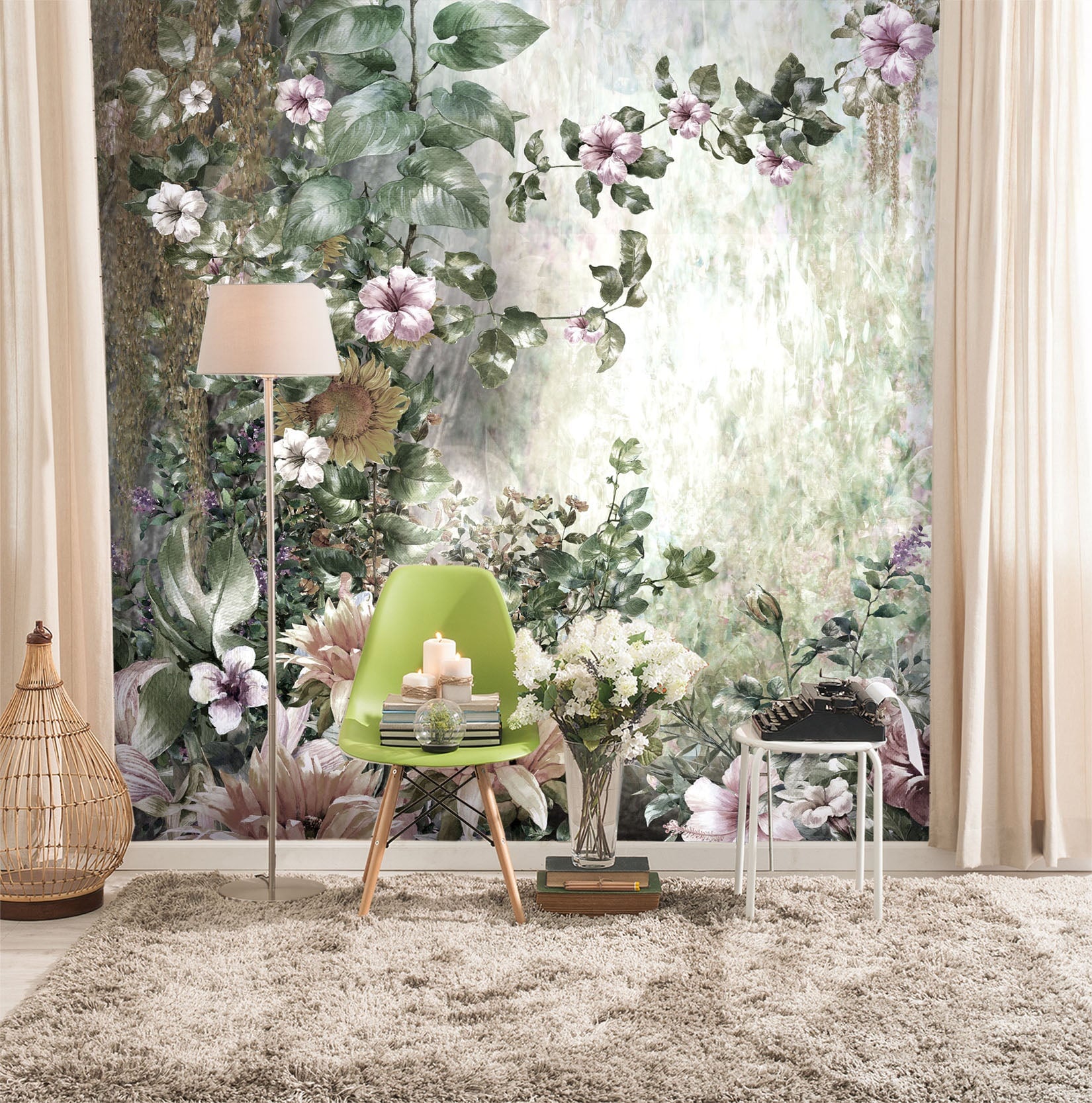3D Peony Sunflower 109 Wall Murals Wallpaper AJ Wallpaper