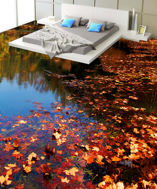 3D Maple Lleaf 127 Floor Mural Wallpaper AJ Wallpaper 2