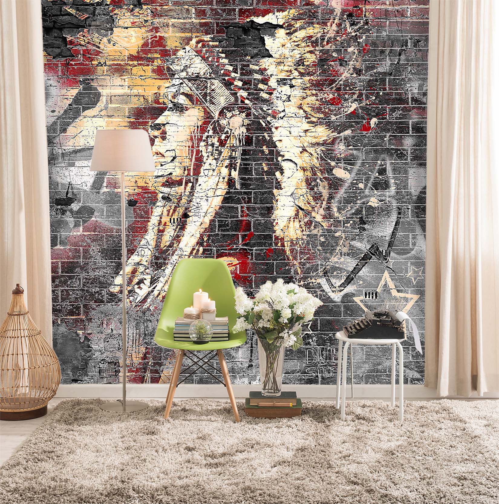 3D Graffiti Woman 066 Wall Murals