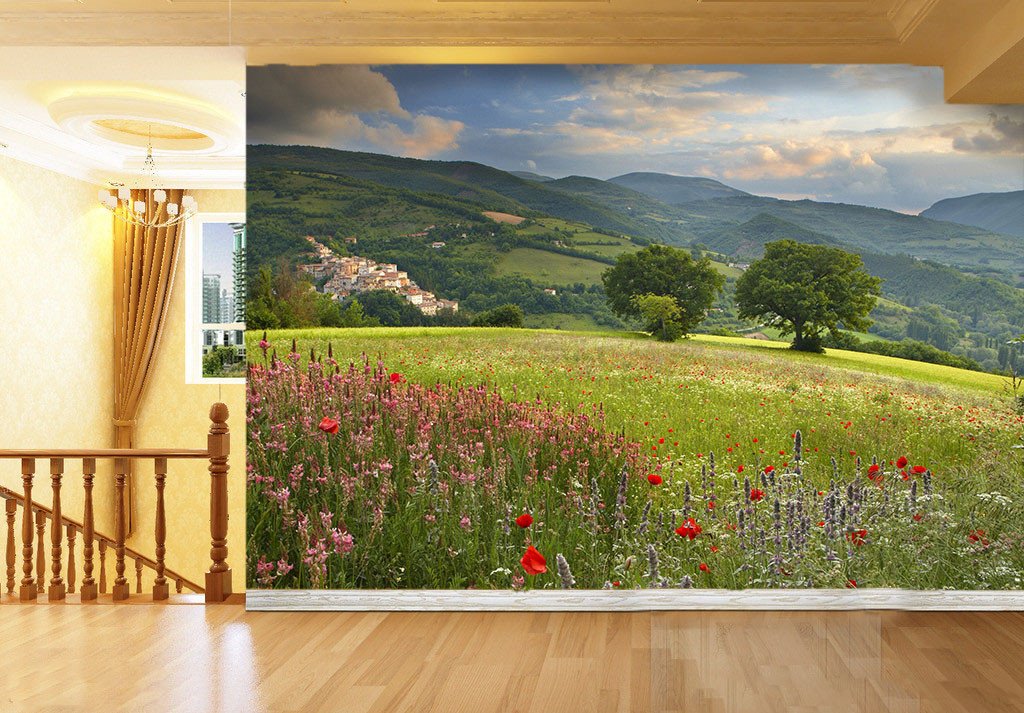 Bright Flowers Field 1 Wallpaper AJ Wallpaper