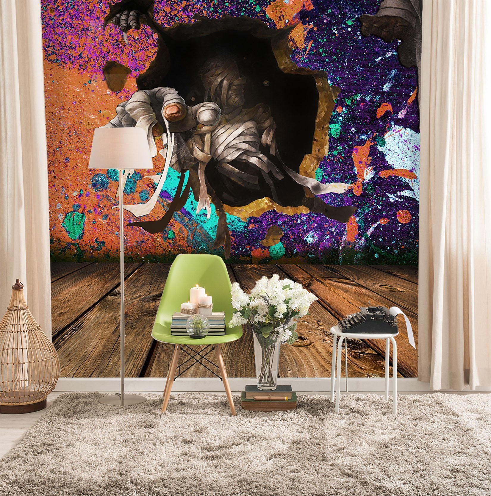 3D Graffiti Mummy 111 Wallpaper AJ Wallpaper