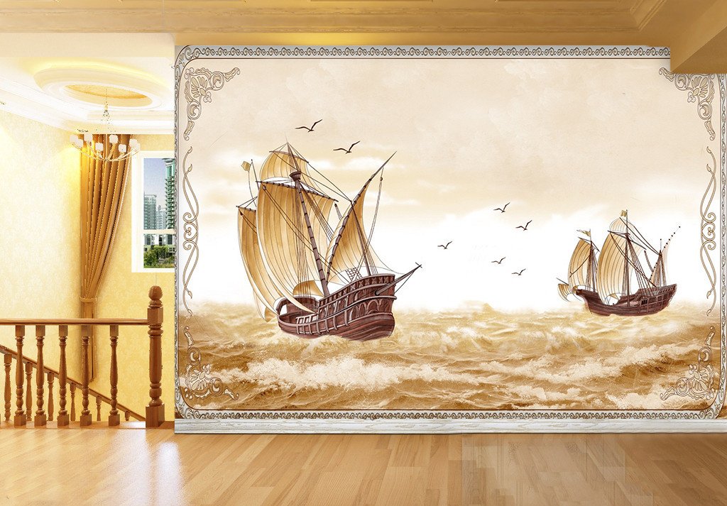 3D Boating Swallow Ocean 98 Wallpaper AJ Wallpaper