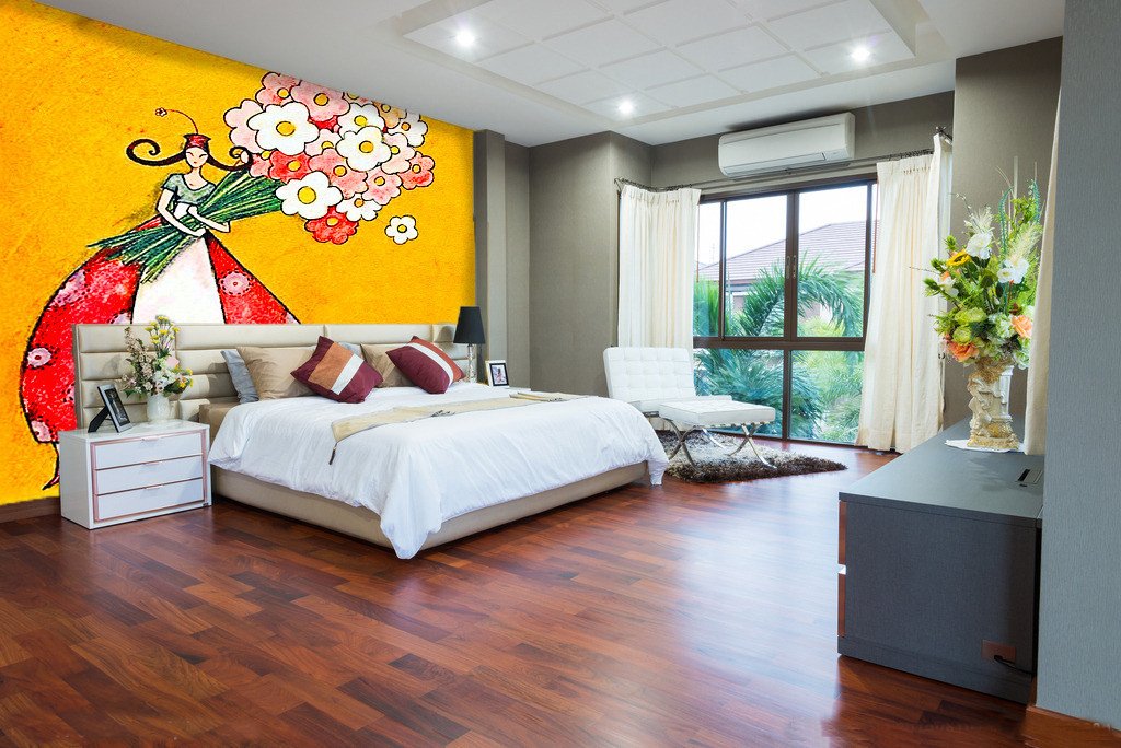 Holding Flowers Girl Wallpaper AJ Wallpaper