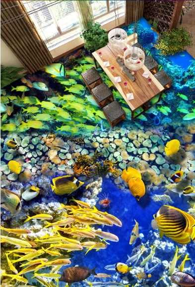 3D Colorful Ocean Floor Mural Wallpaper AJ Wallpaper 2