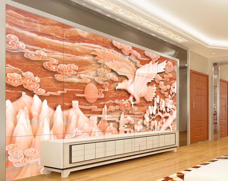 3D Carving Eagle And Clouds Wallpaper AJ Wallpaper 1