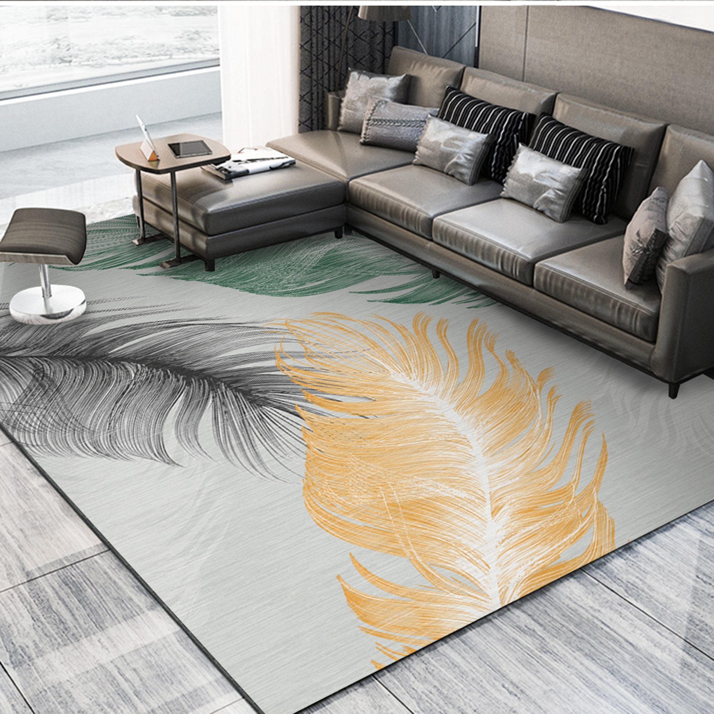 3D Colored Feather WG253 Non Slip Rug Mat Mat AJ Creativity Home