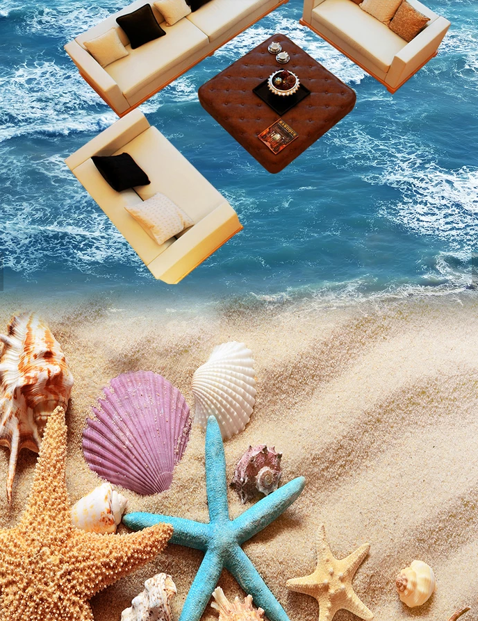 3D Beach Shells 572 Floor Mural Wallpaper Murals Rug & Mat Print Epoxy waterproof bath floor