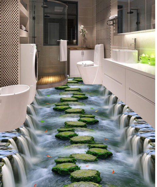 3D Moss Stone 318 Floor Mural Wallpaper AJ Wallpaper 2