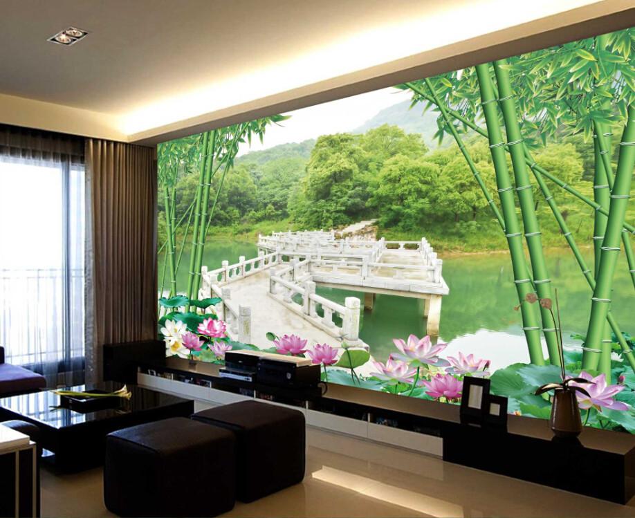 Forest Green Bridge Wallpaper AJ Wallpaper 1