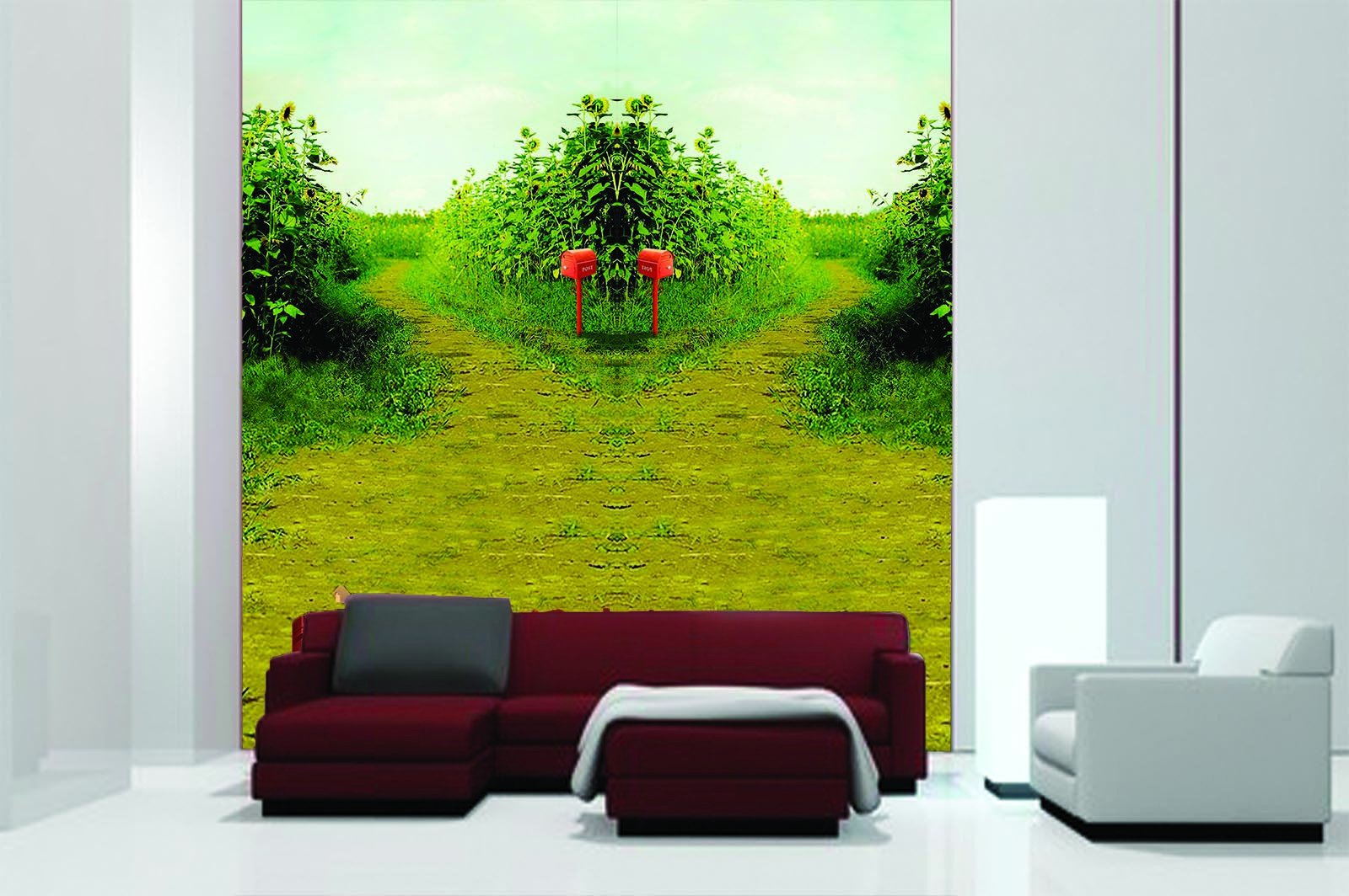 Sunflowers Fields Path Wallpaper AJ Wallpaper