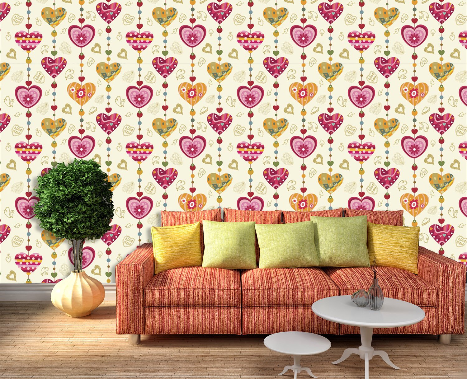 3D Heart Flowers 398 Wallpaper AJ Wallpaper