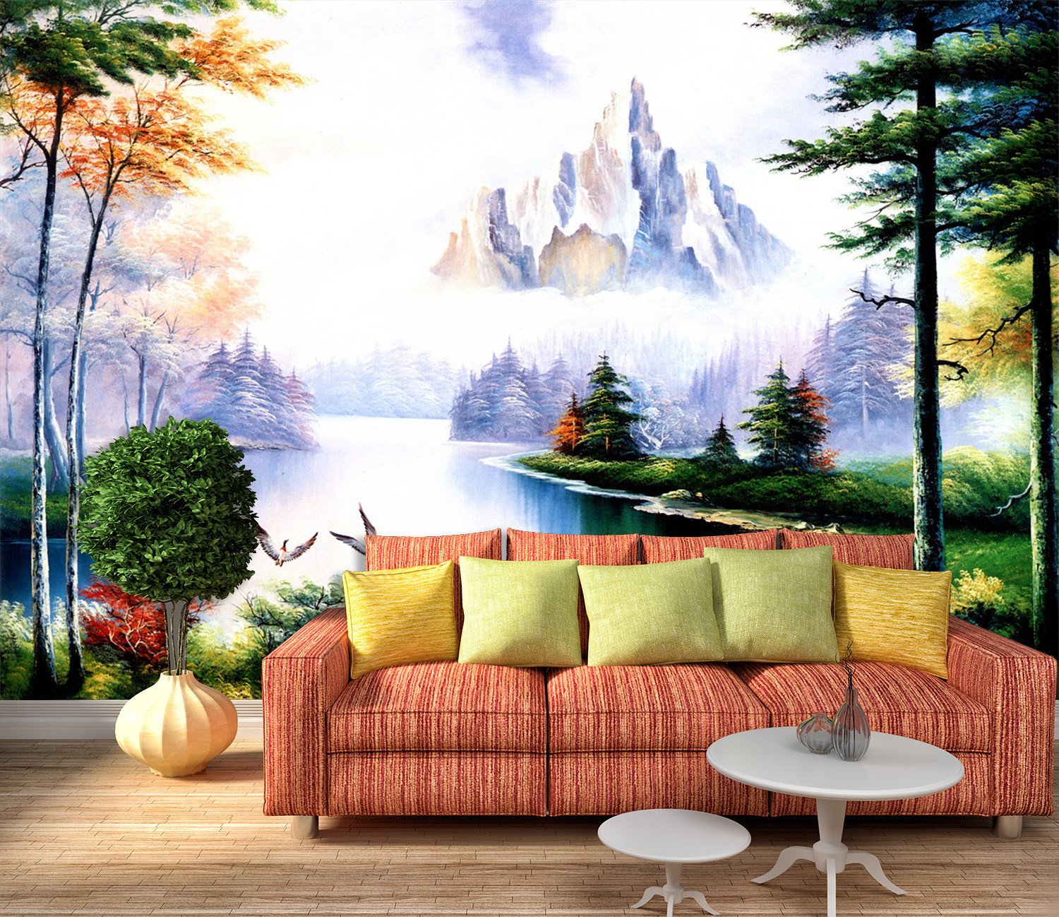 3D Fog River Tree 766 Wallpaper AJ Wallpaper