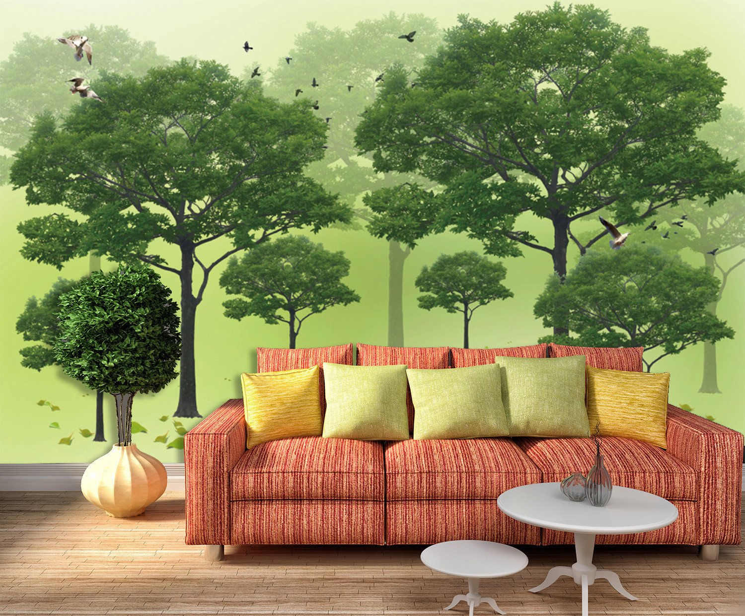 3D Green Tall Spruce 5 Wallpaper AJ Wallpaper