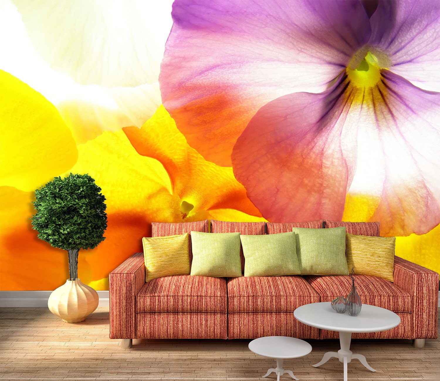 3D Purple Orange Petal 8 Wallpaper AJ Wallpaper