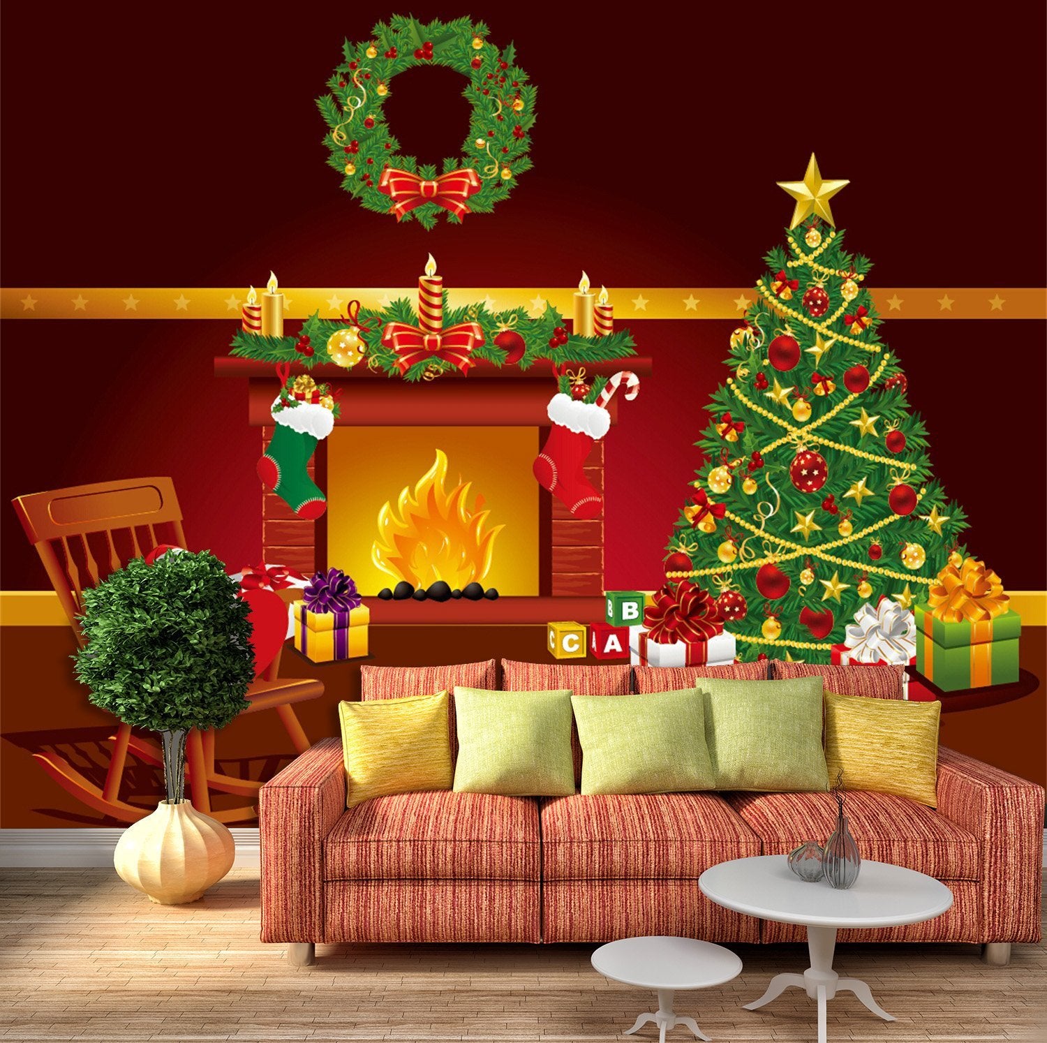 3D Christmas Fireplace 101 Wallpaper AJ Wallpaper