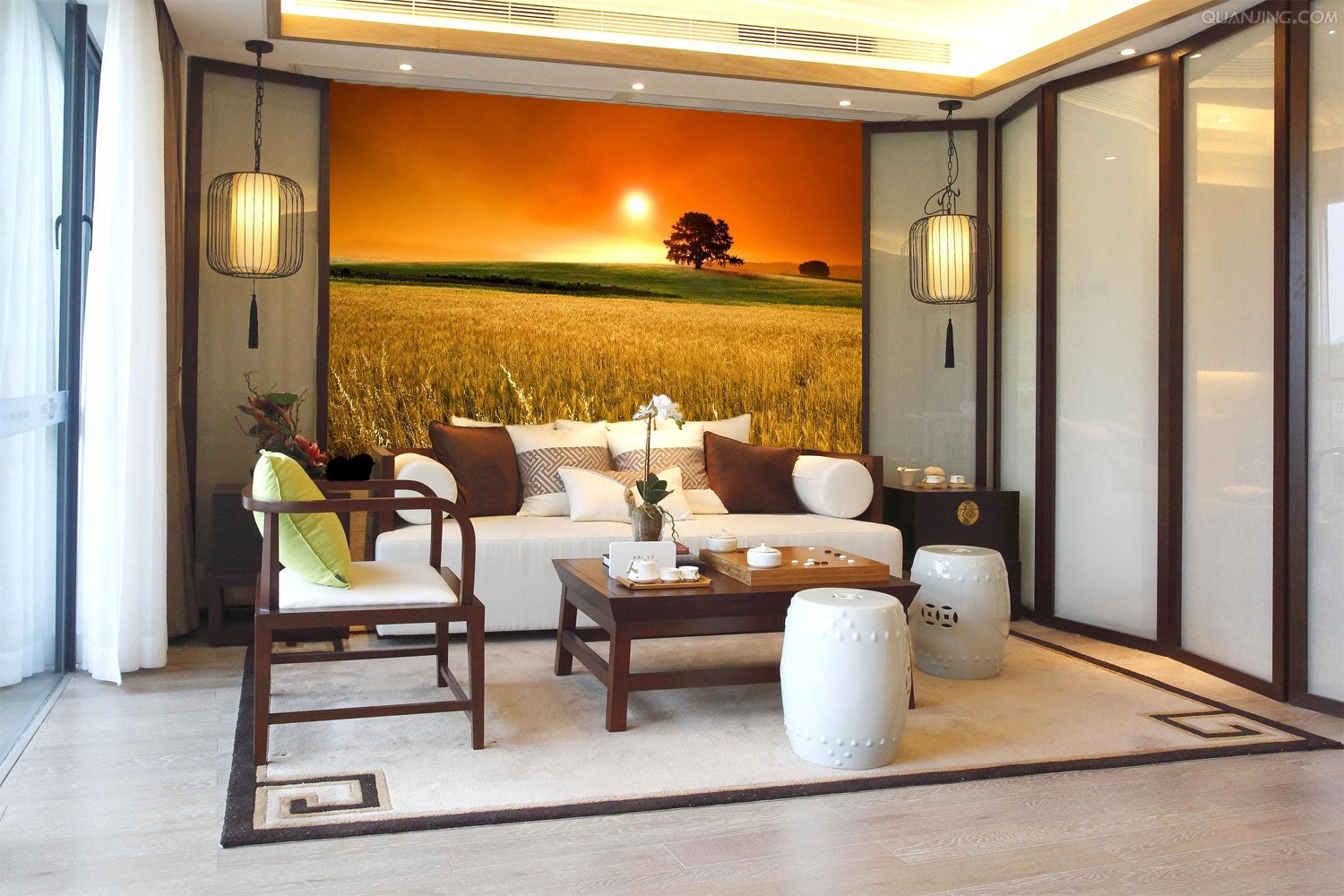 Sunset Glow With Wheat Field 34 Wallpaper AJ Wallpaper 1