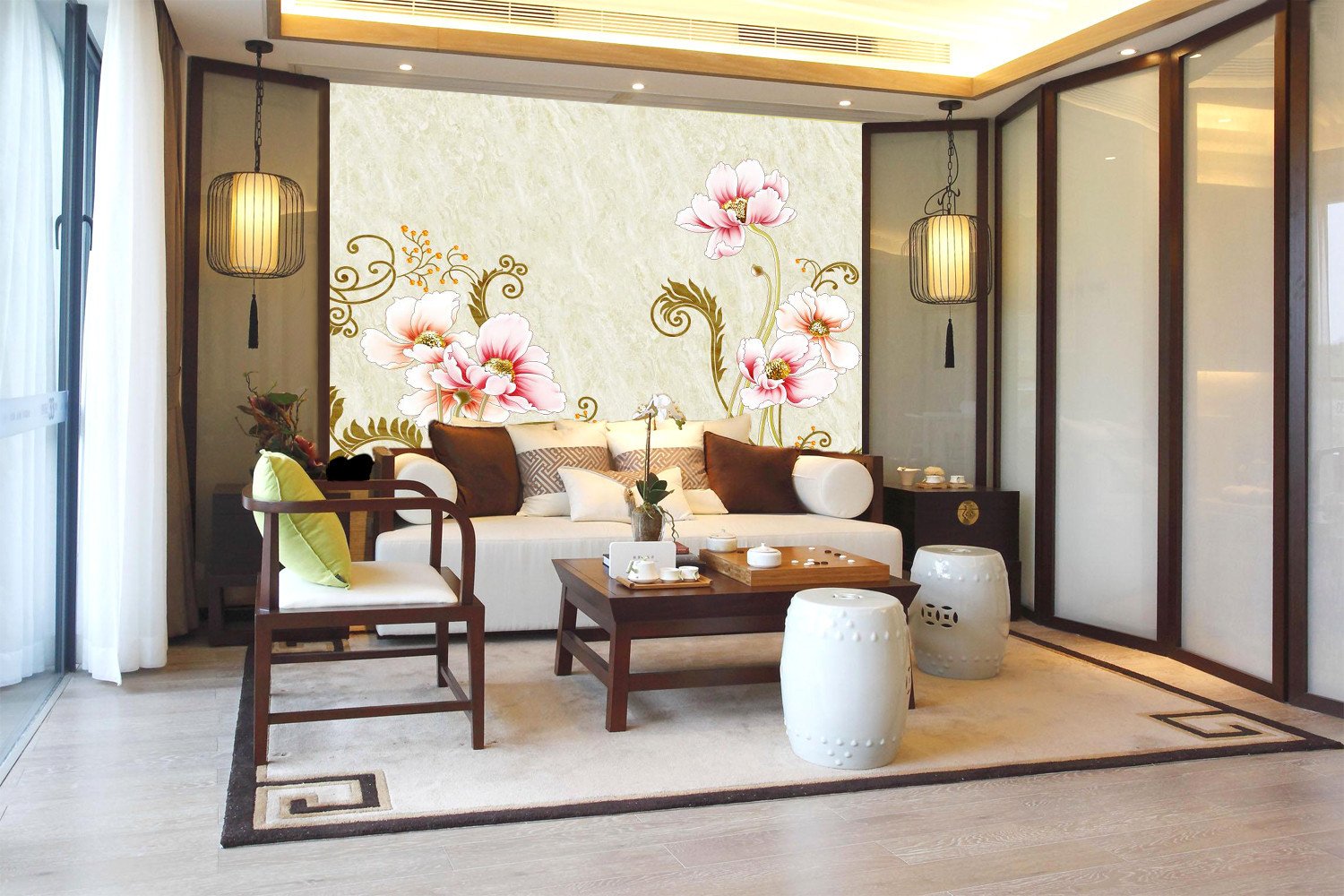 Purple Louts With Green Leaves 353 Wallpaper AJ Wallpaper 1