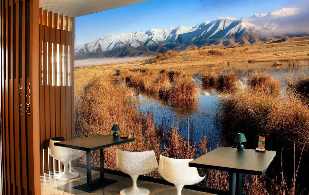 Winter Field Grass And Mountain 8 Wallpaper AJ Wallpaper 1