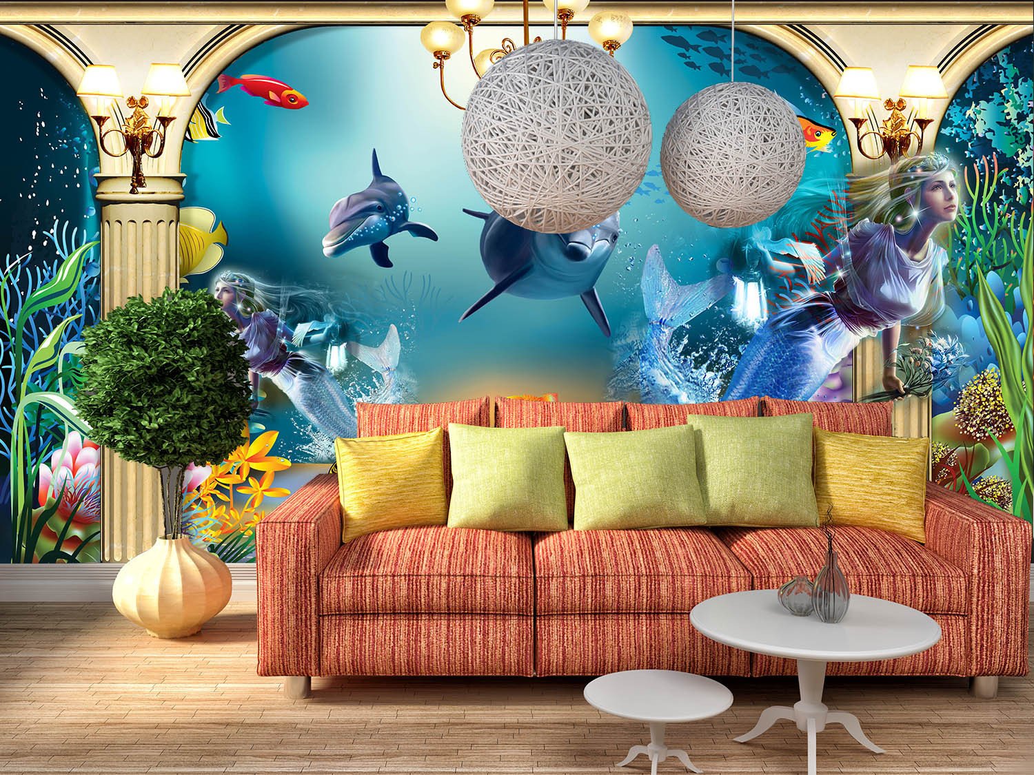 Sea Bottom Mermaids Wallpaper AJ Wallpaper