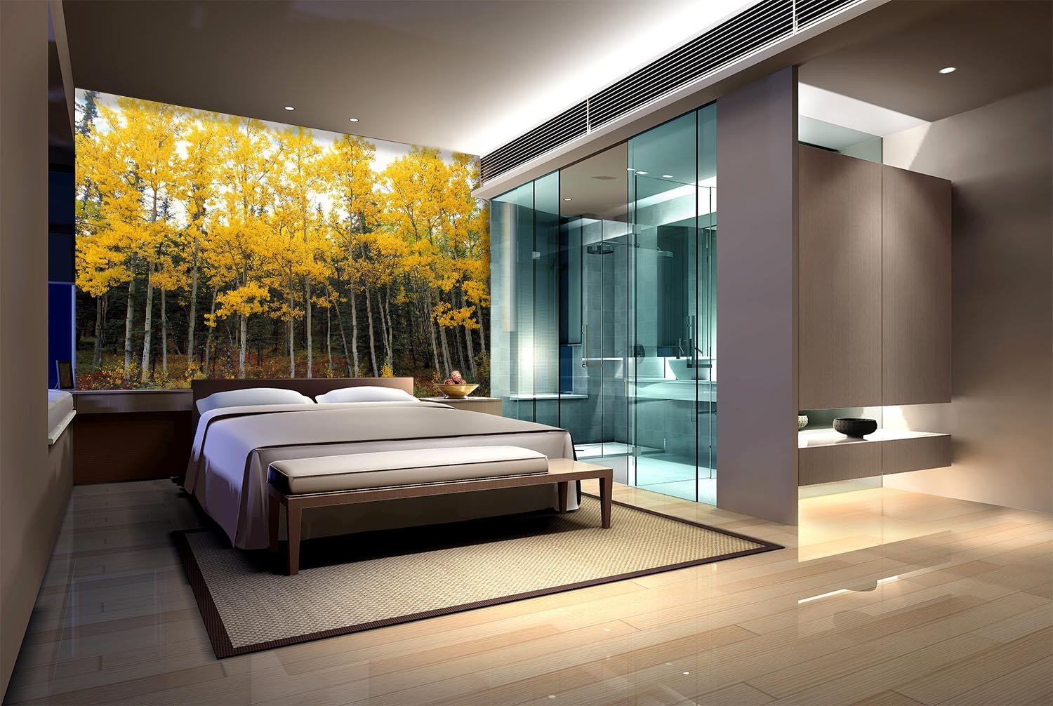 Yellow Leaves Forest Wallpaper AJ Wallpaper