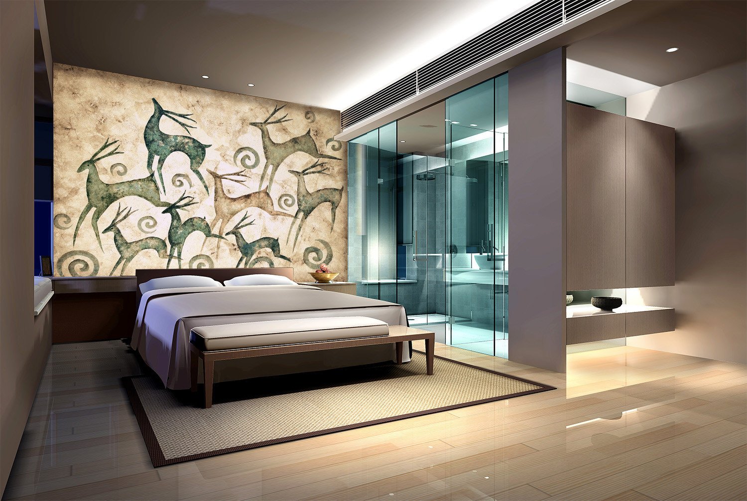 3D Running Deers 281 Wallpaper AJ Wallpaper