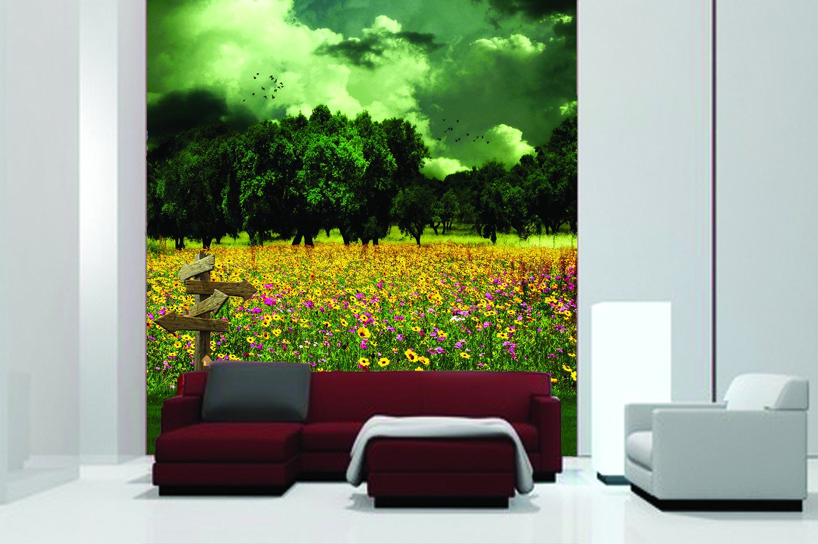 Bright Flowers Field Wallpaper AJ Wallpaper