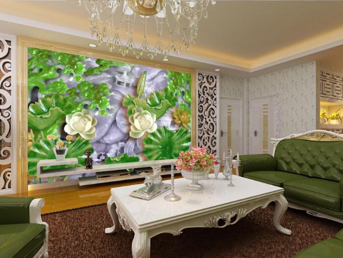 Green Jade Lotus Pond Wallpaper AJ Wallpaper 2