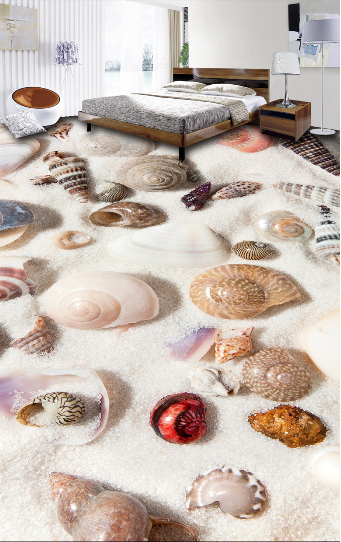 3D Sea Sand Shells 001 Floor Mural Wallpaper AJ Wallpaper 2